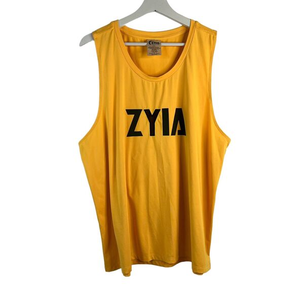 Zyia Active Sz XXL Bengal Tank Y Mesh Letter Sleeveless Yellow Orange Spell Out - Picture 3 of 10